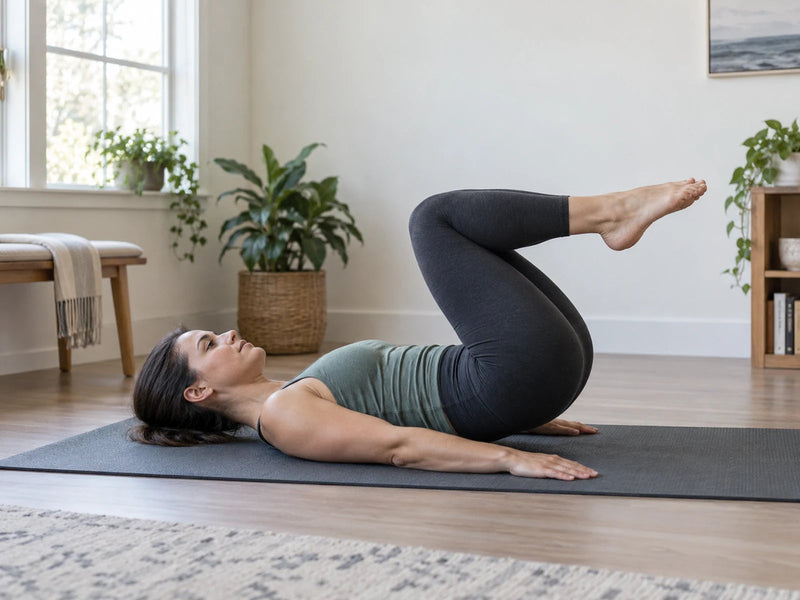 Reverse Crunch: das Becken ohne Schwung einrollen