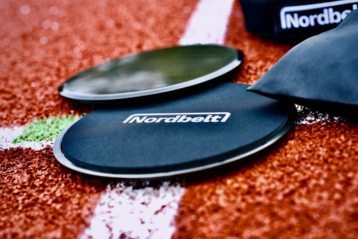 Sliders in use for hamstring training