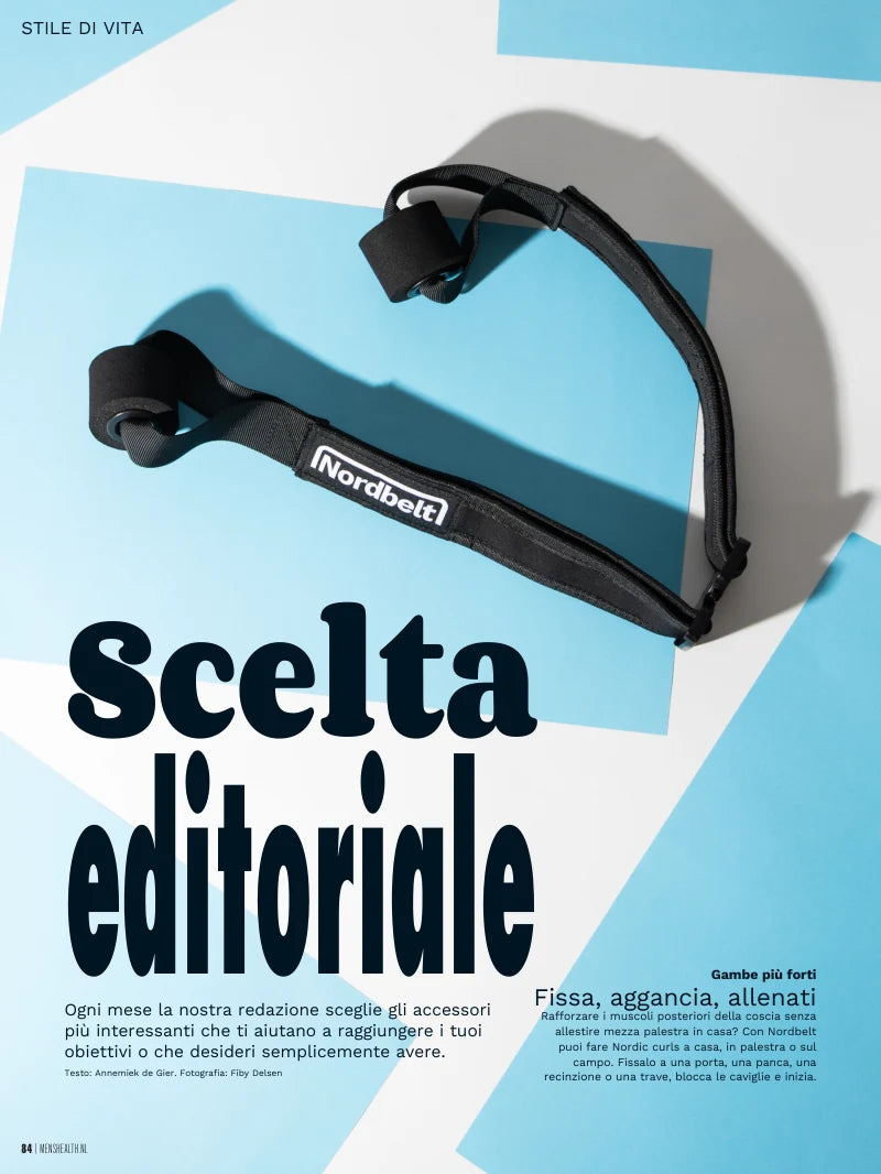 Traduzione italiana della pagina Nordbelt in Men’s Health Paesi Bassi, pagina 84: Scelta editoriale, Fissa, aggancia, allenati.